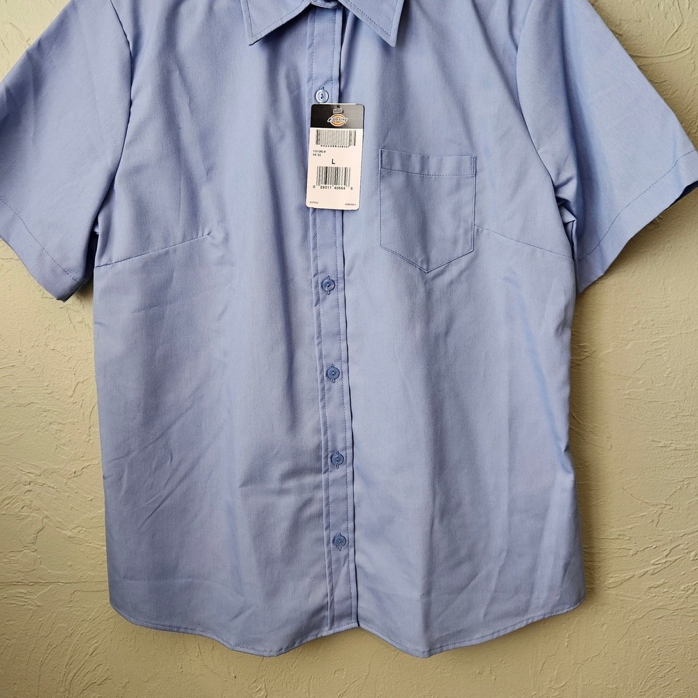 Dickies Industrial Short Sleeve Shirt Light Blue 12/14
